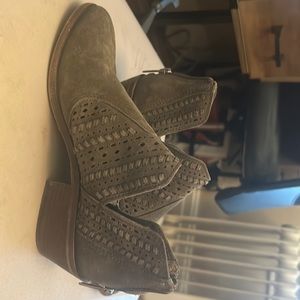 Worn once! Army Green Vince Camuto booties
